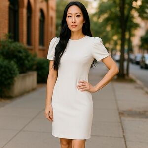 Antonio Melani tulip sleeve white dress sz 0 new with tags